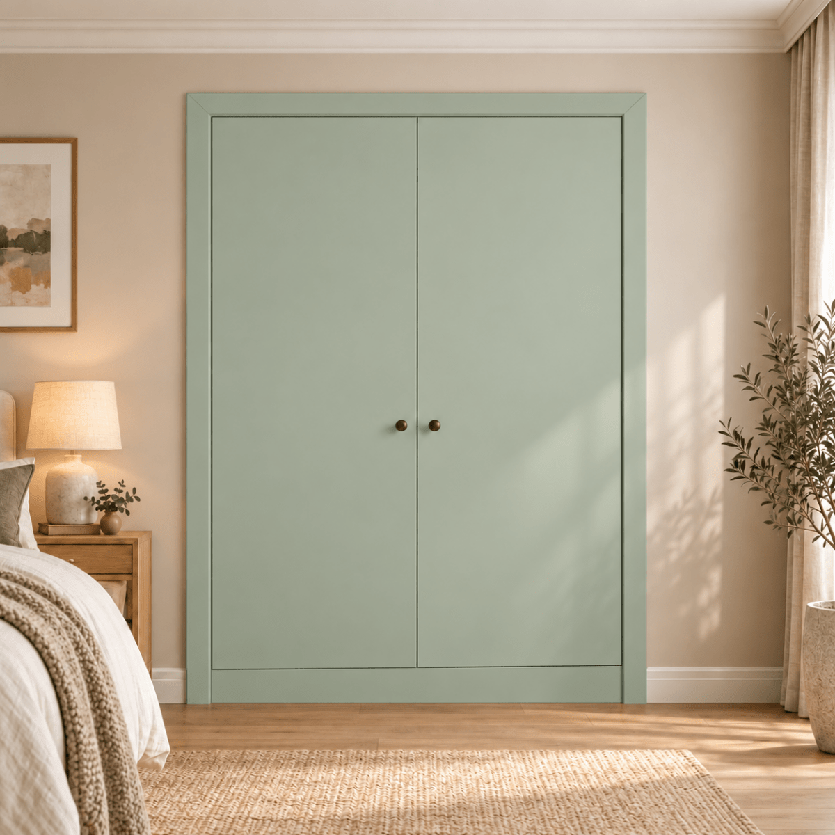 2 Door Modern Slab Front Frame Fitted Wardrobe - Widths Available 800mm - 1400mm 11 - Online Bedrooms