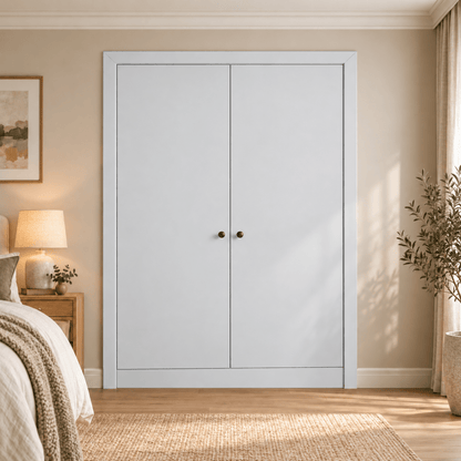 2 Door Modern Slab Front Frame Fitted Wardrobe - Widths Available 800mm - 1400mm 7 - Online Bedrooms