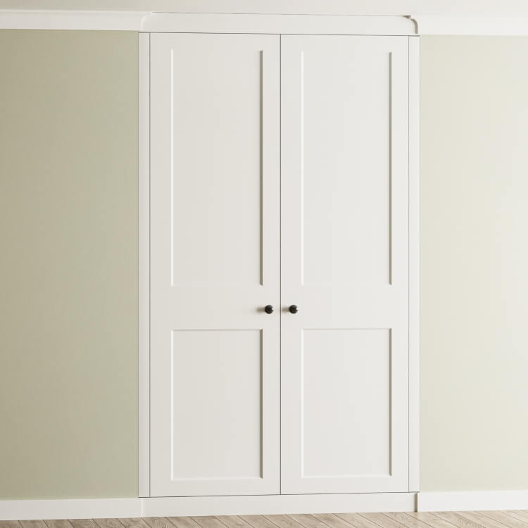 2 Doors Face Frame Fitted Wardrobe - Widths Available 800mm - 1400mm 1 - Online Bedrooms