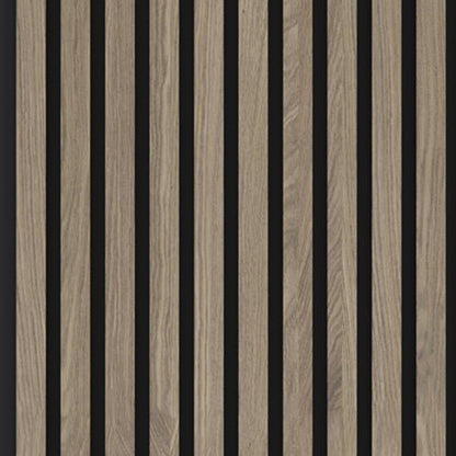 2400mm x 600mm Engineered Real Wood Veneer Slatted MDF Core Wall Panels With Acoustic Felt 1 - Online Bedrooms