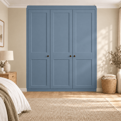 3 Door 2 Panel Shaker Front Frame Fitted Wardrobe - Widths Available 1401mm - 2000mm 13 - Online Bedrooms