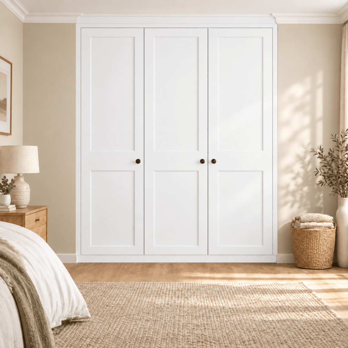 3 Door 2 Panel Shaker Front Frame Fitted Wardrobe - Widths Available 1401mm - 2000mm 9 - Online Bedrooms