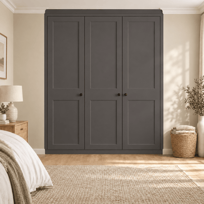 3 Door 2 Panel Shaker Front Frame Fitted Wardrobe - Widths Available 1401mm - 2000mm 12 - Online Bedrooms