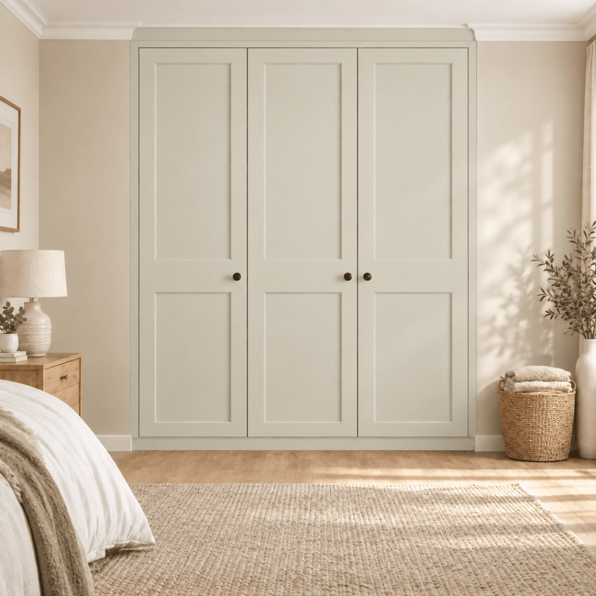 3 Door 2 Panel Shaker Front Frame Fitted Wardrobe - Widths Available 1401mm - 2000mm 7 - Online Bedrooms