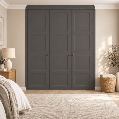 3 Door 4 Panel Shaker Front Frame Fitted Wardrobe - Widths Available 1401mm - 2000mm 7 - Online Bedrooms