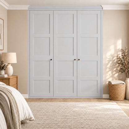 3 Door 4 Panel Shaker Front Frame Fitted Wardrobe - Widths Available 1401mm - 2000mm 9 - Online Bedrooms