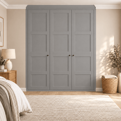3 Door 4 Panel Shaker Front Frame Fitted Wardrobe - Widths Available 1401mm - 2000mm 12 - Online Bedrooms