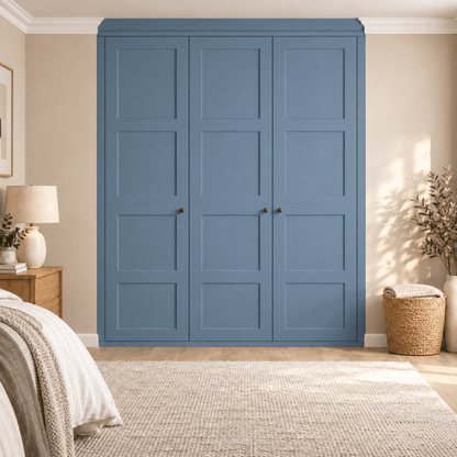 3 Door 4 Panel Shaker Front Frame Fitted Wardrobe - Widths Available 1401mm - 2000mm 8 - Online Bedrooms