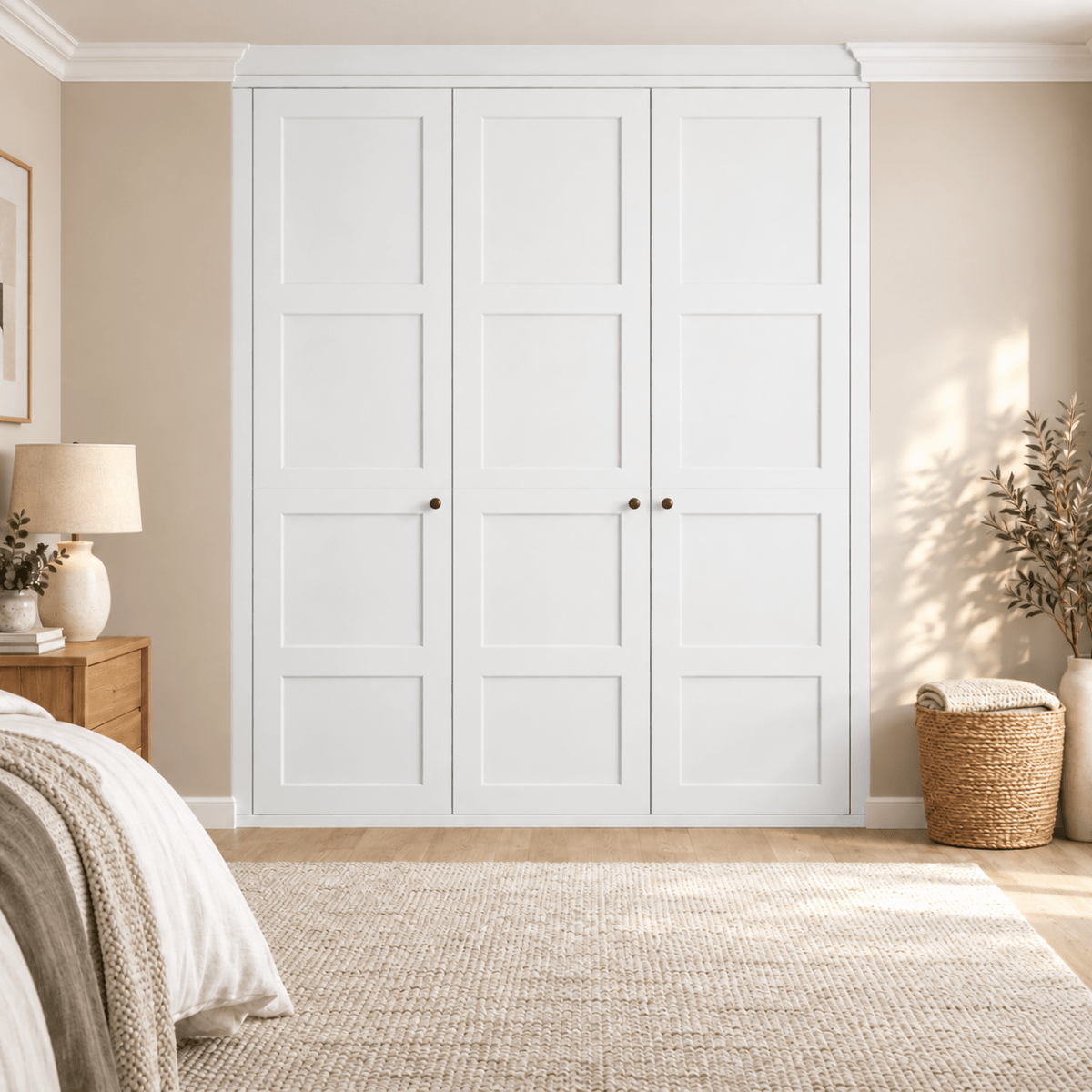 3 Door 4 Panel Shaker Front Frame Fitted Wardrobe - Widths Available 1401mm - 2000mm 11 - Online Bedrooms