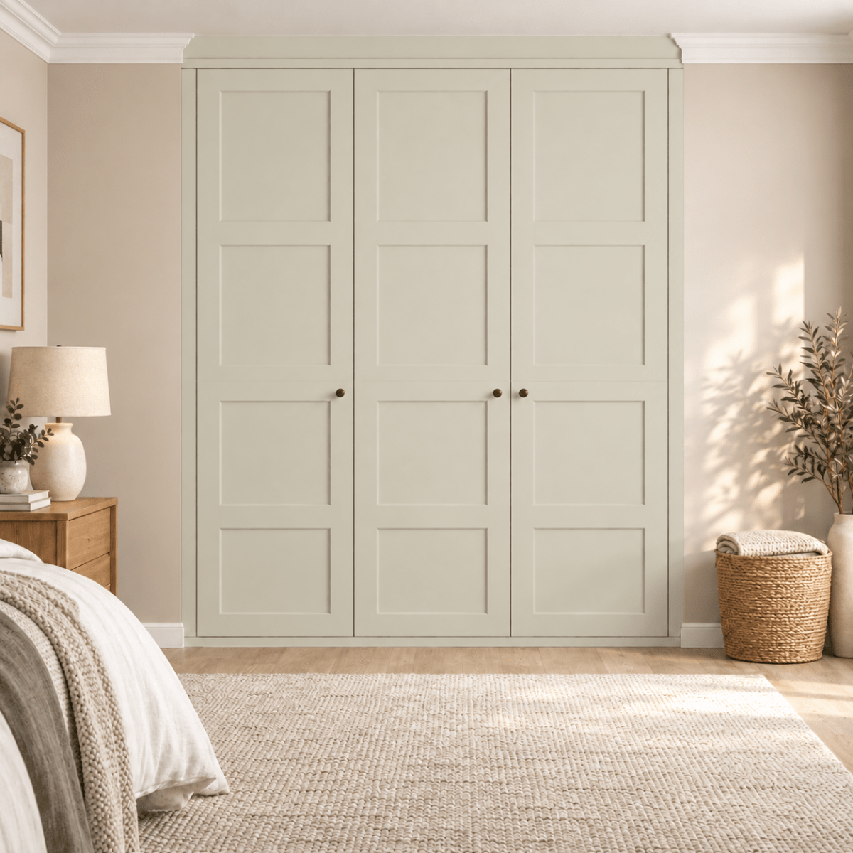 3 Door 4 Panel Shaker Front Frame Fitted Wardrobe - Widths Available 1401mm - 2000mm 13 - Online Bedrooms