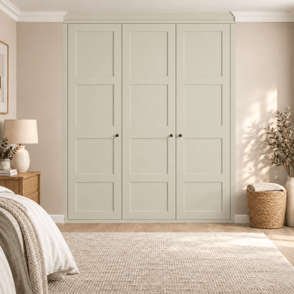 3 Door 4 Panel Shaker Front Frame Fitted Wardrobe - Widths Available 1401mm - 2000mm 13 - Online Bedrooms