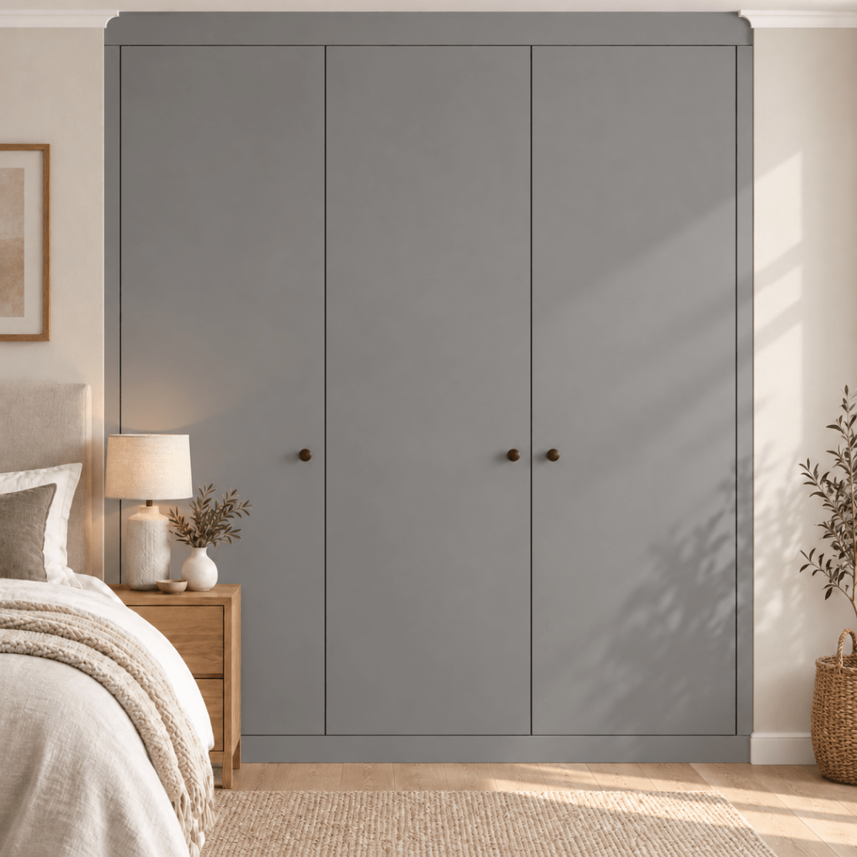 3 Door Modern Slab Front Frame Fitted Wardrobe - Widths Available 1401mm - 2000mm 12 - Online Bedrooms