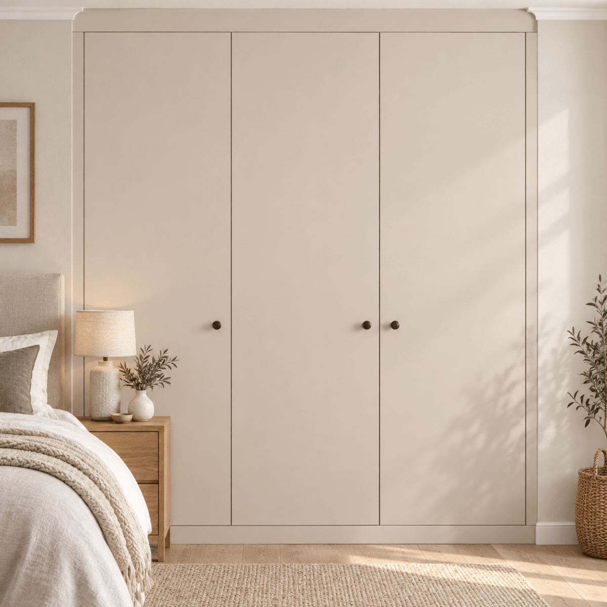 3 Door Modern Slab Front Frame Fitted Wardrobe - Widths Available 1401mm - 2000mm 1 - Online Bedrooms