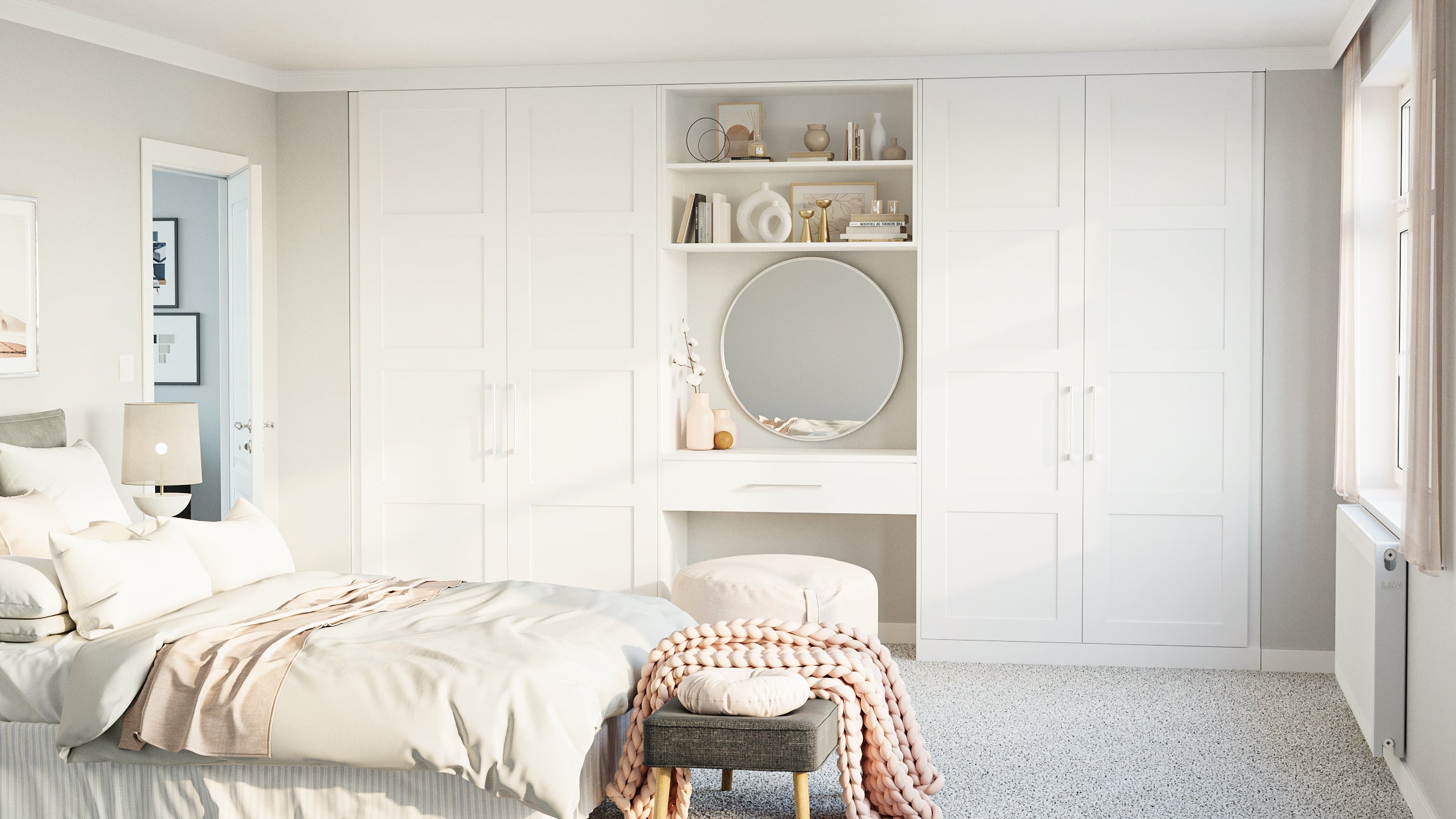 fitted wardrobe with dressing table