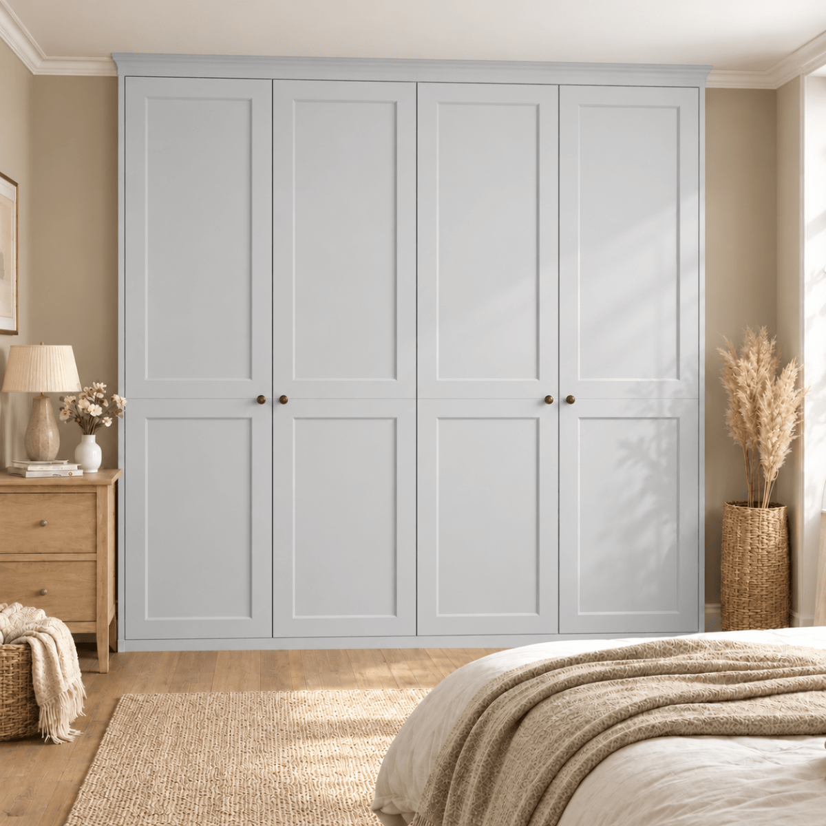 4 Door 2 Panel Shaker Front Frame Fitted Wardrobe - Widths Available 2001 - 2600mm 11 - Online Bedrooms