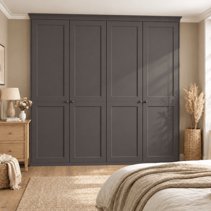 4 Door 2 Panel Shaker Front Frame Fitted Wardrobe - Widths Available 2001 - 2600mm 9 - Online Bedrooms