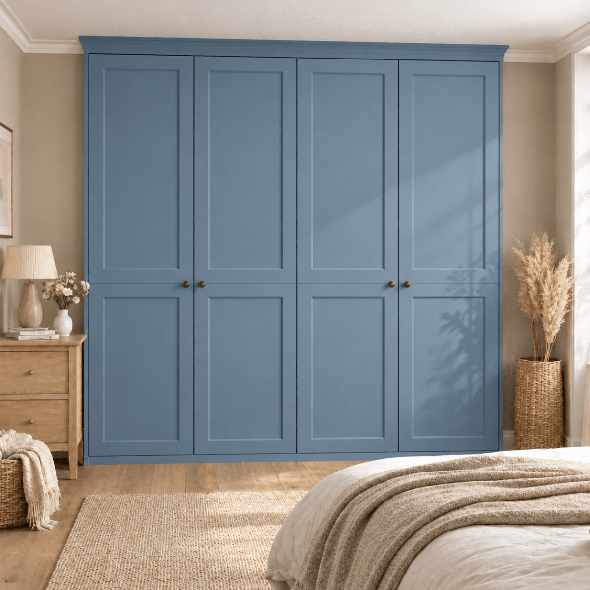4 Door 2 Panel Shaker Front Frame Fitted Wardrobe - Widths Available 2001 - 2600mm 10 - Online Bedrooms