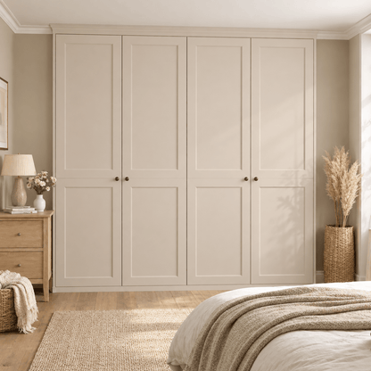 4 Door 2 Panel Shaker Front Frame Fitted Wardrobe - Widths Available 2001 - 2600mm 1 - Online Bedrooms