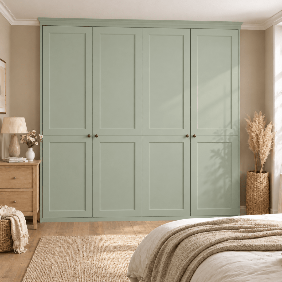 4 Door 2 Panel Shaker Front Frame Fitted Wardrobe - Widths Available 2001 - 2600mm 8 - Online Bedrooms