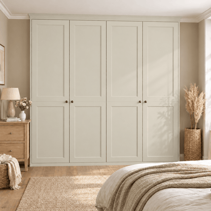 4 Door 2 Panel Shaker Front Frame Fitted Wardrobe - Widths Available 2001 - 2600mm 12 - Online Bedrooms