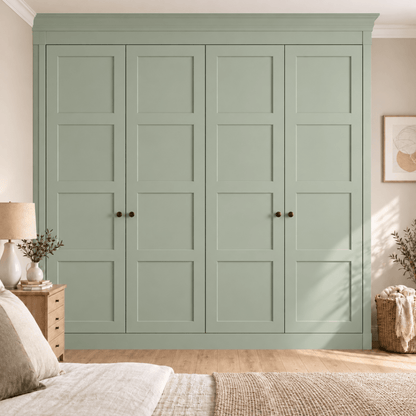 4 Door 4 Panel Shaker Front Frame Fitted Wardrobe - Widths Available 2001 - 2600mm 11 - Online Bedrooms