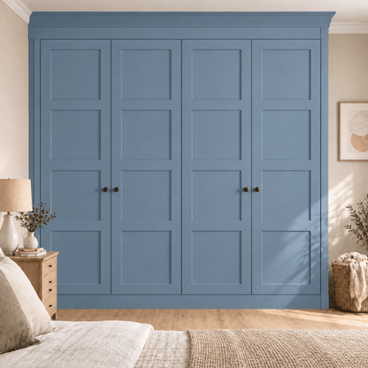 4 Door 4 Panel Shaker Front Frame Fitted Wardrobe - Widths Available 2001 - 2600mm 10 - Online Bedrooms