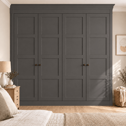 4 Door 4 Panel Shaker Front Frame Fitted Wardrobe - Widths Available 2001 - 2600mm 13 - Online Bedrooms