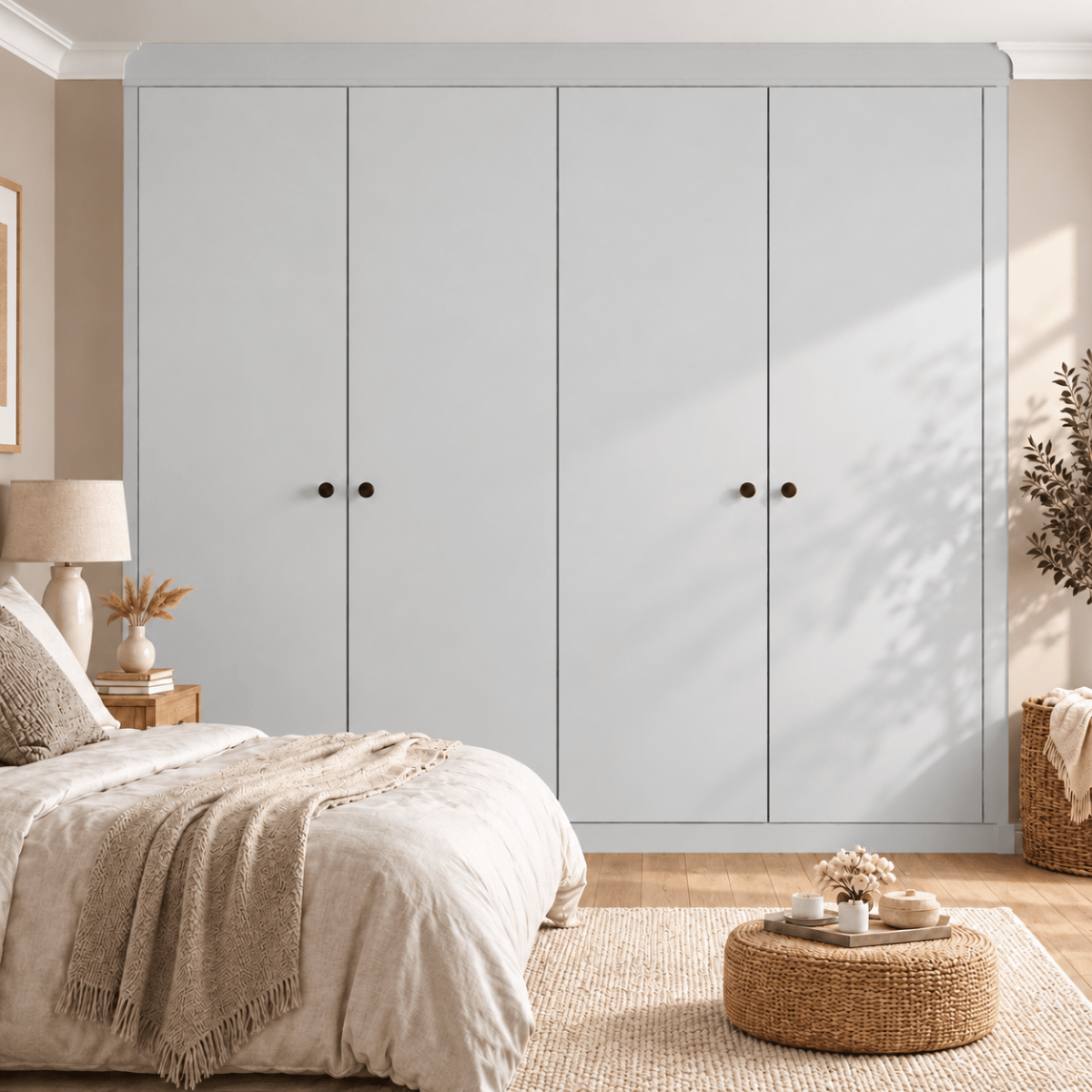 4 Door Modern Slab Front Frame Fitted Wardrobe - Widths Available 2001 - 2600mm 11 - Online Bedrooms