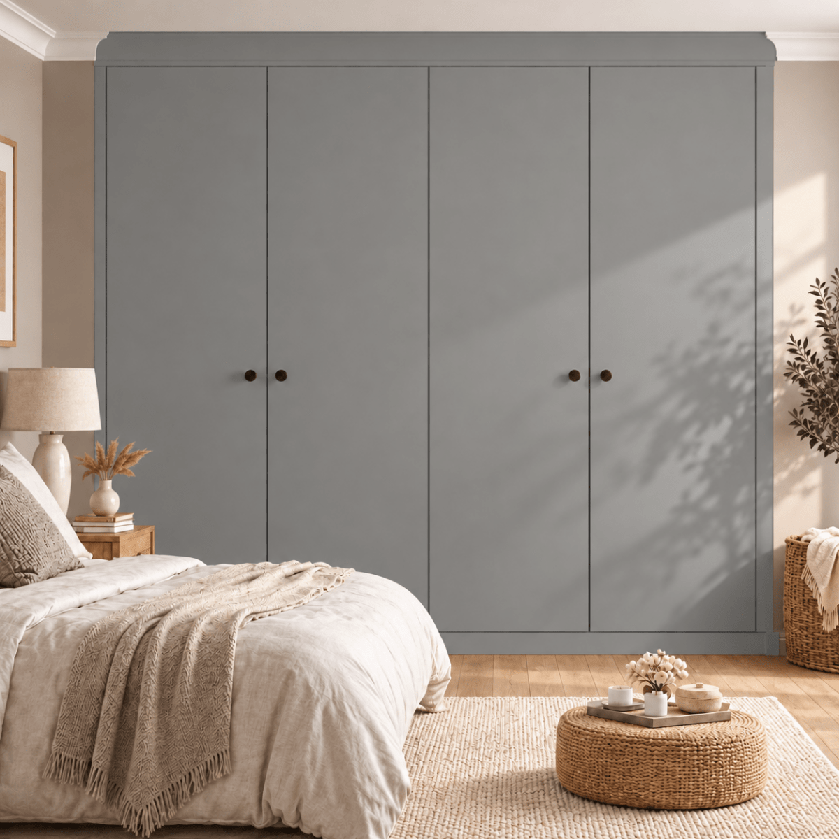 4 Door Modern Slab Front Frame Fitted Wardrobe - Widths Available 2001 - 2600mm 10 - Online Bedrooms