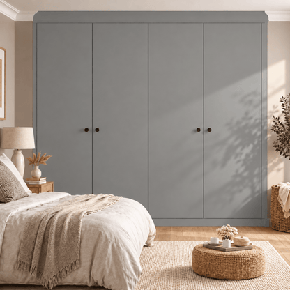 4 Door Modern Slab Front Frame Fitted Wardrobe - Widths Available 2001 - 2600mm 10 - Online Bedrooms