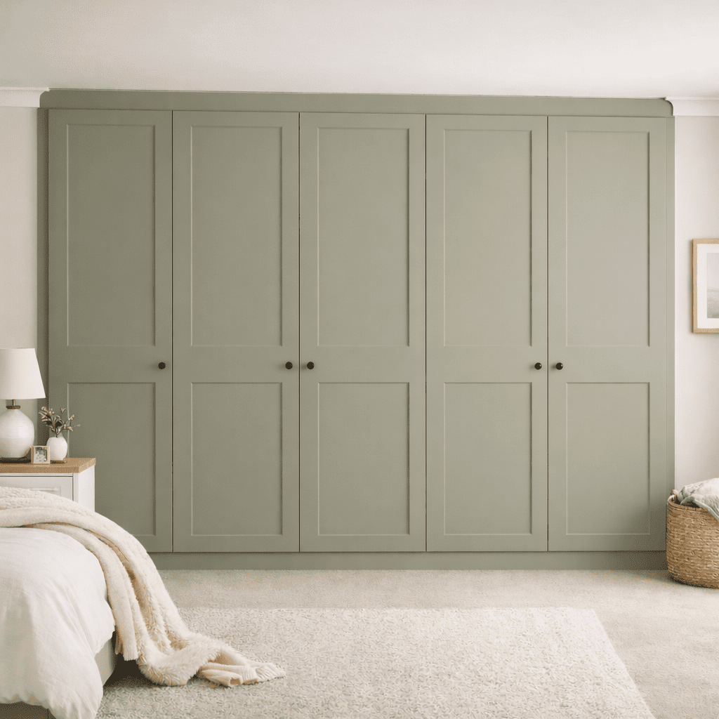 5 Door 2 Panel Shaker Front Frame Fitted Wardrobe - Widths Available 2601 - 3200mm 11 - Online Bedrooms