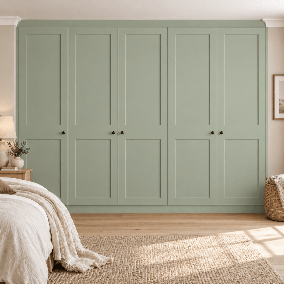 5 Door 2 Panel Shaker Front Frame Fitted Wardrobe - Widths Available 2601 - 3200mm 10 - Online Bedrooms