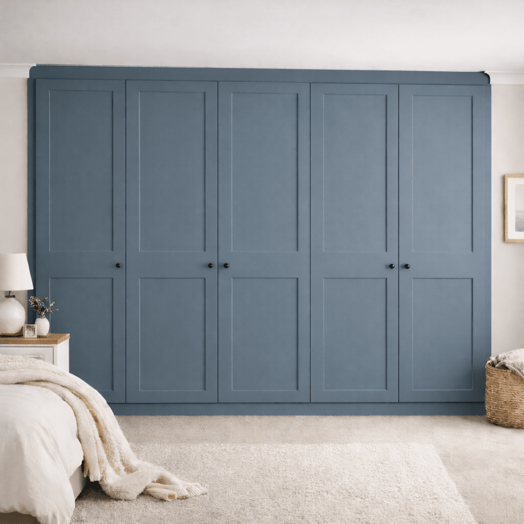 5 Door 2 Panel Shaker Front Frame Fitted Wardrobe - Widths Available 2601 - 3200mm 13 - Online Bedrooms