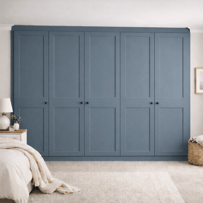 5 Door 2 Panel Shaker Front Frame Fitted Wardrobe - Widths Available 2601 - 3200mm 13 - Online Bedrooms