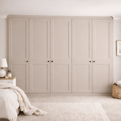 5 Door 2 Panel Shaker Front Frame Fitted Wardrobe - Widths Available 2601 - 3200mm 9 - Online Bedrooms