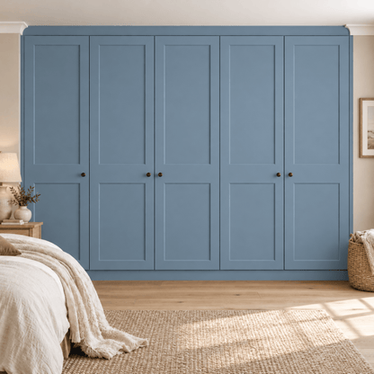 5 Door 2 Panel Shaker Front Frame Fitted Wardrobe - Widths Available 2601 - 3200mm 13 - Online Bedrooms