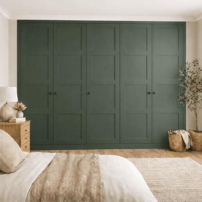 5 Door 4 Panel Shaker Front Frame Fitted Wardrobe - Widths Available 2601 - 3200mm 13 - Online Bedrooms