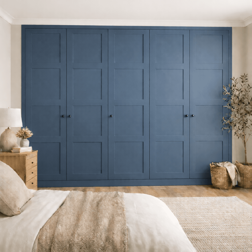 5 Door 4 Panel Shaker Front Frame Fitted Wardrobe - Widths Available 2601 - 3200mm 14 - Online Bedrooms