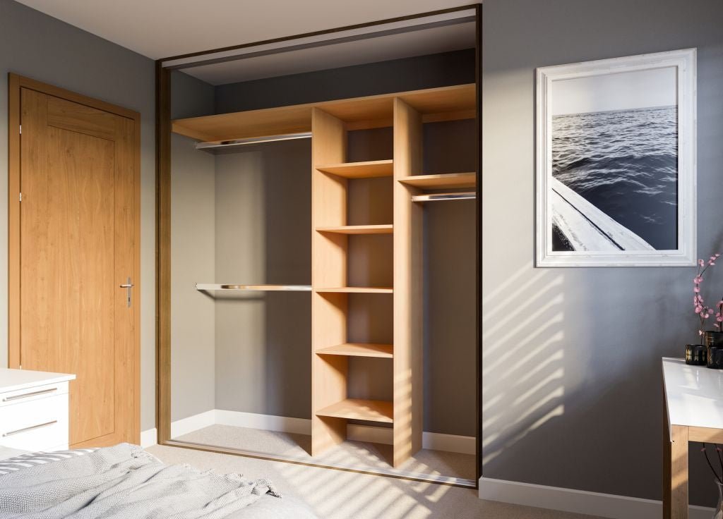5 Door Face Frame Fitted Wardrobe - Widths Available 2601 - 3200mm 5 - Online Bedrooms