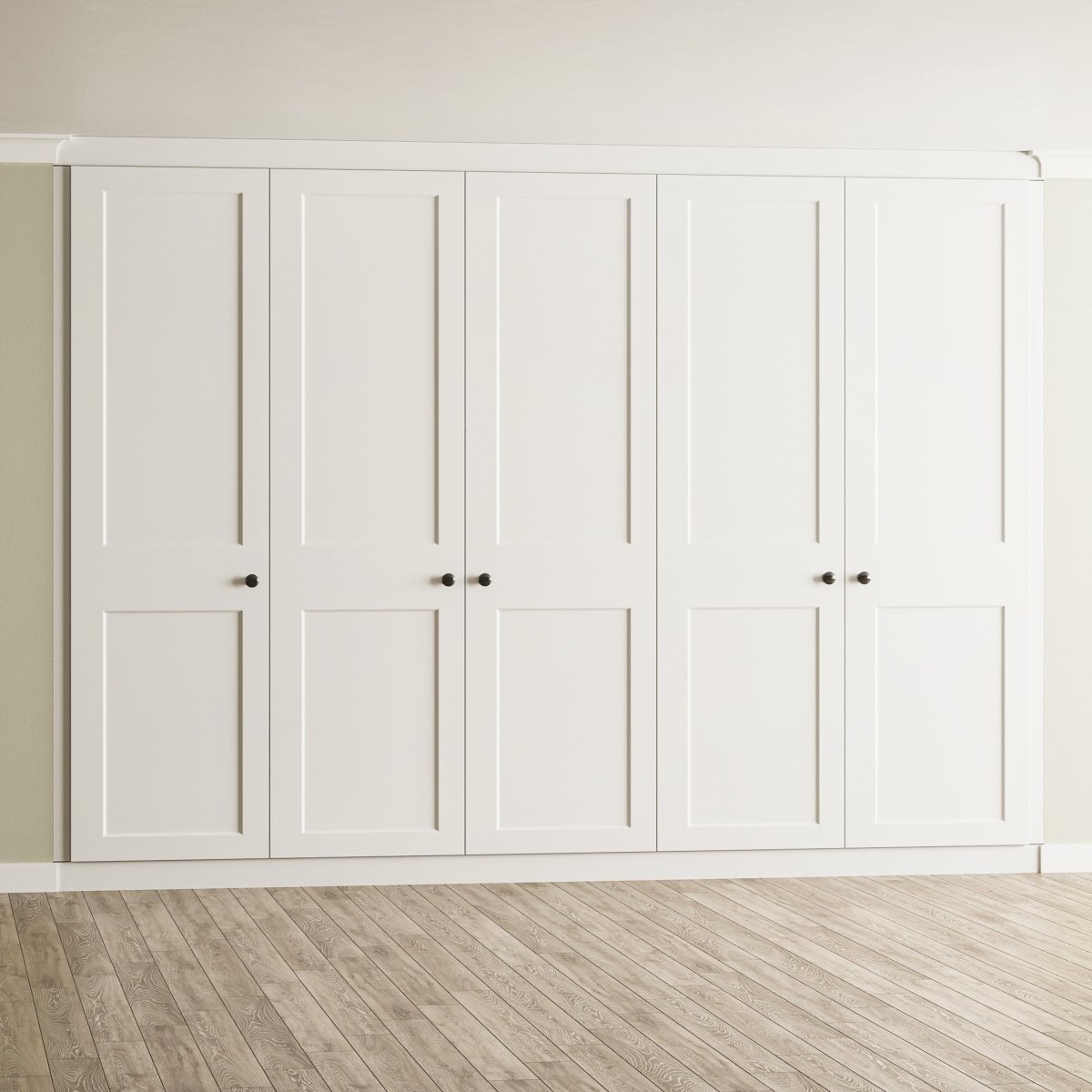 5 Door Face Frame Fitted Wardrobe - Widths Available 2601 - 3200mm 1 - Online Bedrooms