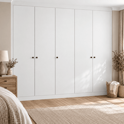 5 Door Modern Slab Front Frame Fitted Wardrobe - Widths Available 2601 - 3200mm 13 - Online Bedrooms