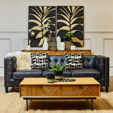 Jakara Natural Finish Oak Veneer 2 Drawer Coffee Table