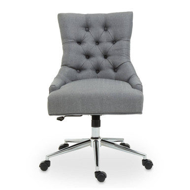 Grey Fabric and Chrome Finish Base Home Office Chair | Anita