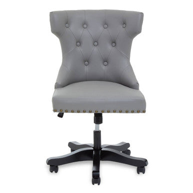 Grey Leather Effect Home Office Chair | Walson
