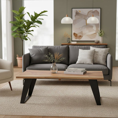 Surax Acacia Wood Live Edge Coffee Table