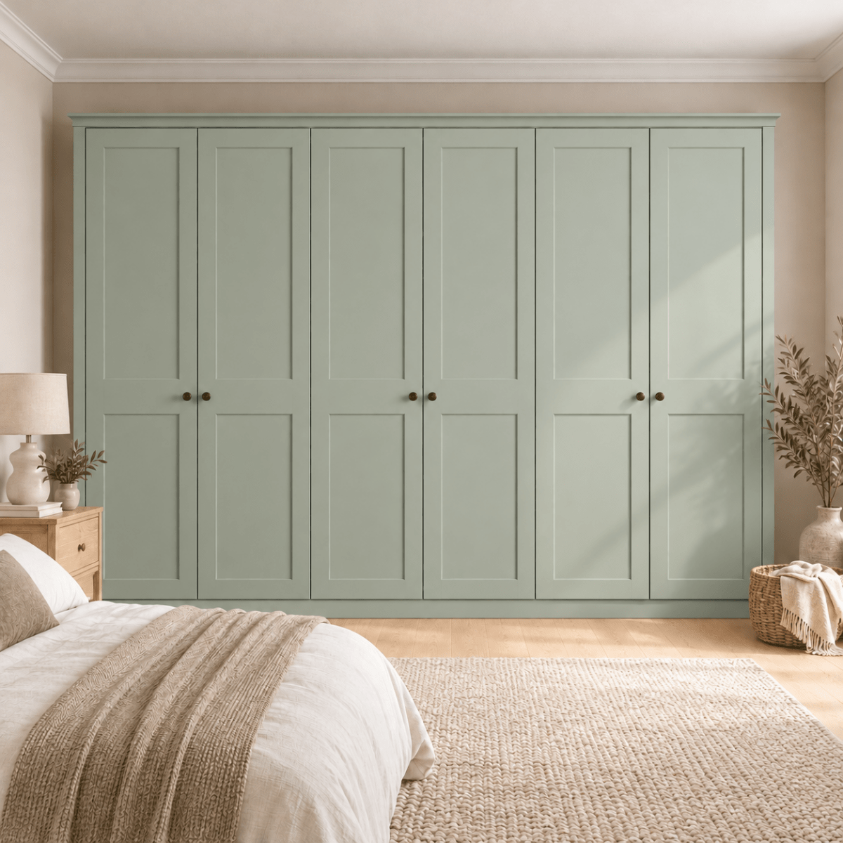 6 Door 2 Panel Shaker Front Frame Fitted Wardrobe - Widths Available 3201 - 3800mm 8 - Online Bedrooms