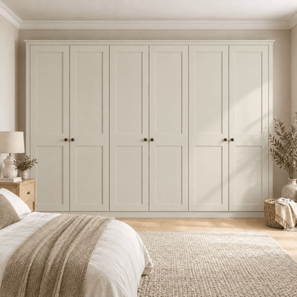 6 Door 2 Panel Shaker Front Frame Fitted Wardrobe - Widths Available 3201 - 3800mm 9 - Online Bedrooms