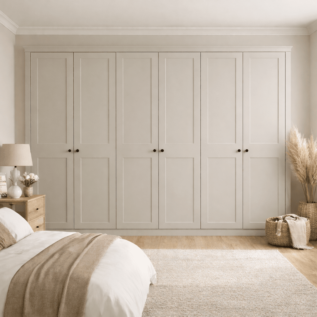 6 Door 2 Panel Shaker Front Frame Fitted Wardrobe - Widths Available 3201 - 3800mm 9 - Online Bedrooms