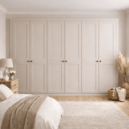 6 Door 2 Panel Shaker Front Frame Fitted Wardrobe - Widths Available 3201 - 3800mm 10 - Online Bedrooms