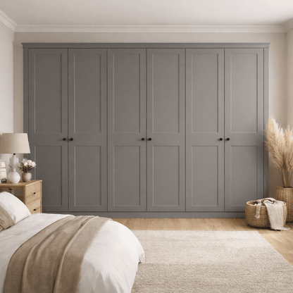 6 Door 2 Panel Shaker Front Frame Fitted Wardrobe - Widths Available 3201 - 3800mm 8 - Online Bedrooms
